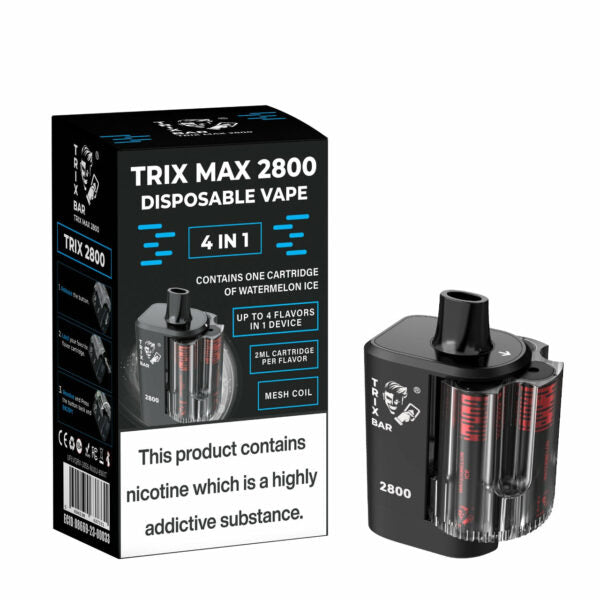 TRIX BAR MAX 2800 PUFFS KIT – INCLUDES 1xWATERMELON ICE CARTRIDGE